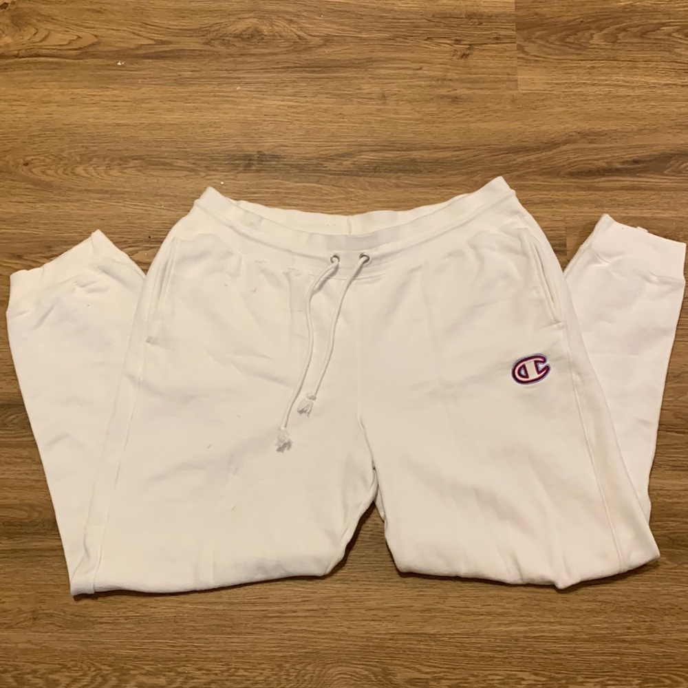 white champion sweatpants